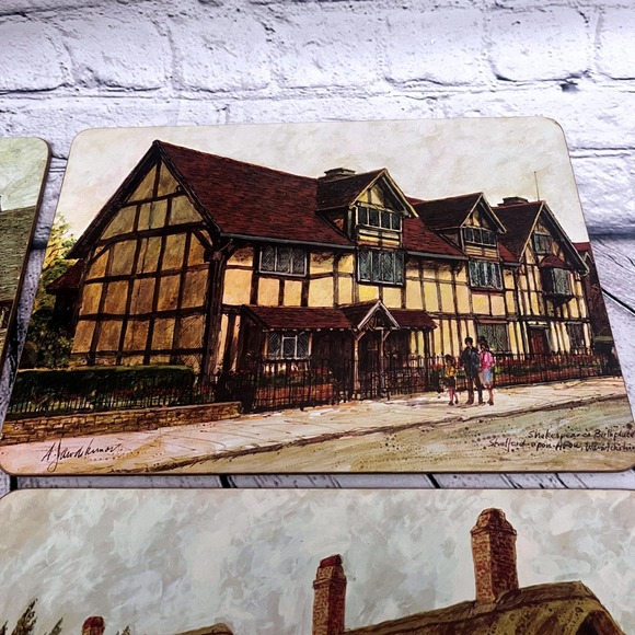 Vintage Clover Leaf Table Mats Scenes Shakespeare England Country Theme-Set of 6 - Picture 9 of 10